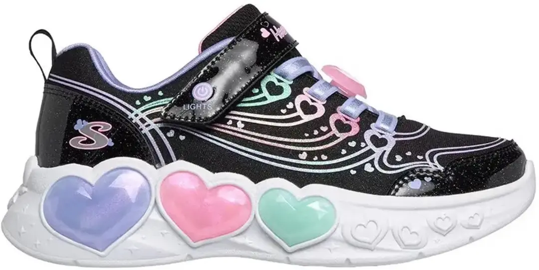 Skechers Enchanted Heart Lights Kinderschoenen - Zwart/Multi - afbeelding 5 van 6