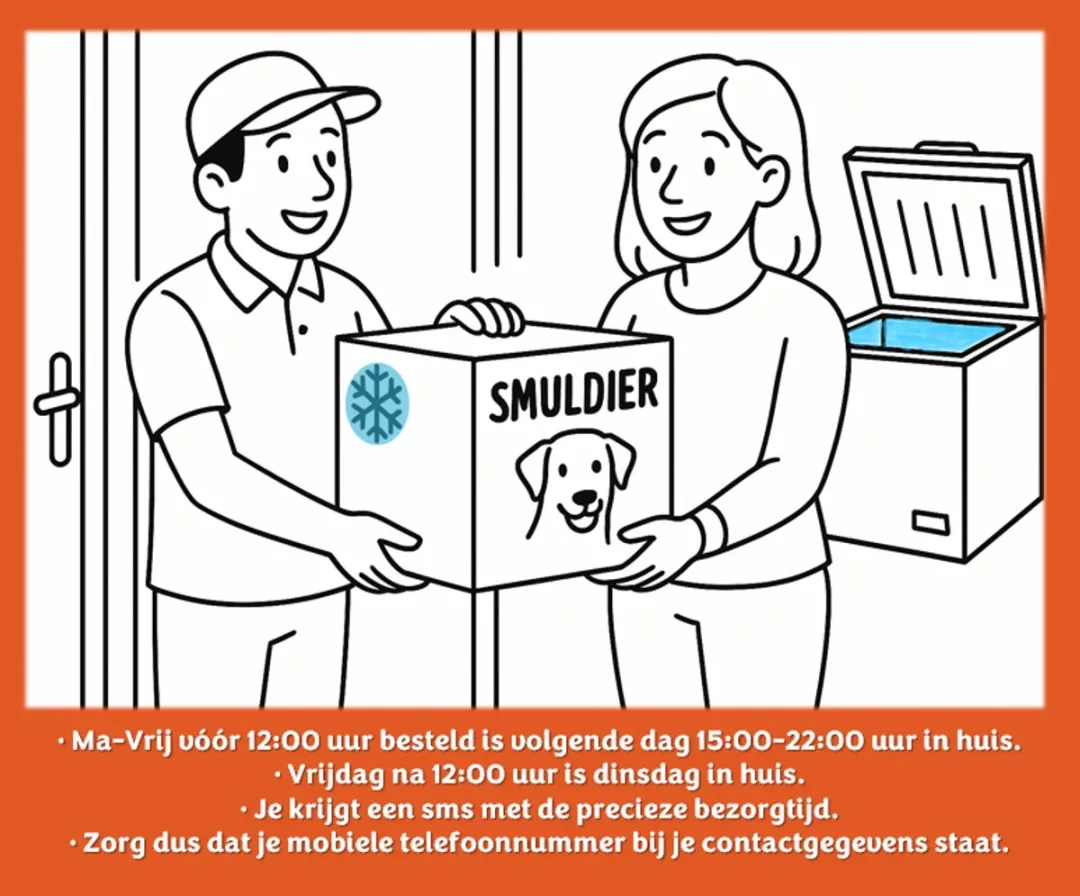 Smuldier Rundvlees 400g | 24 st. | aanvullend | diepvries hondenvoer | vers vlees