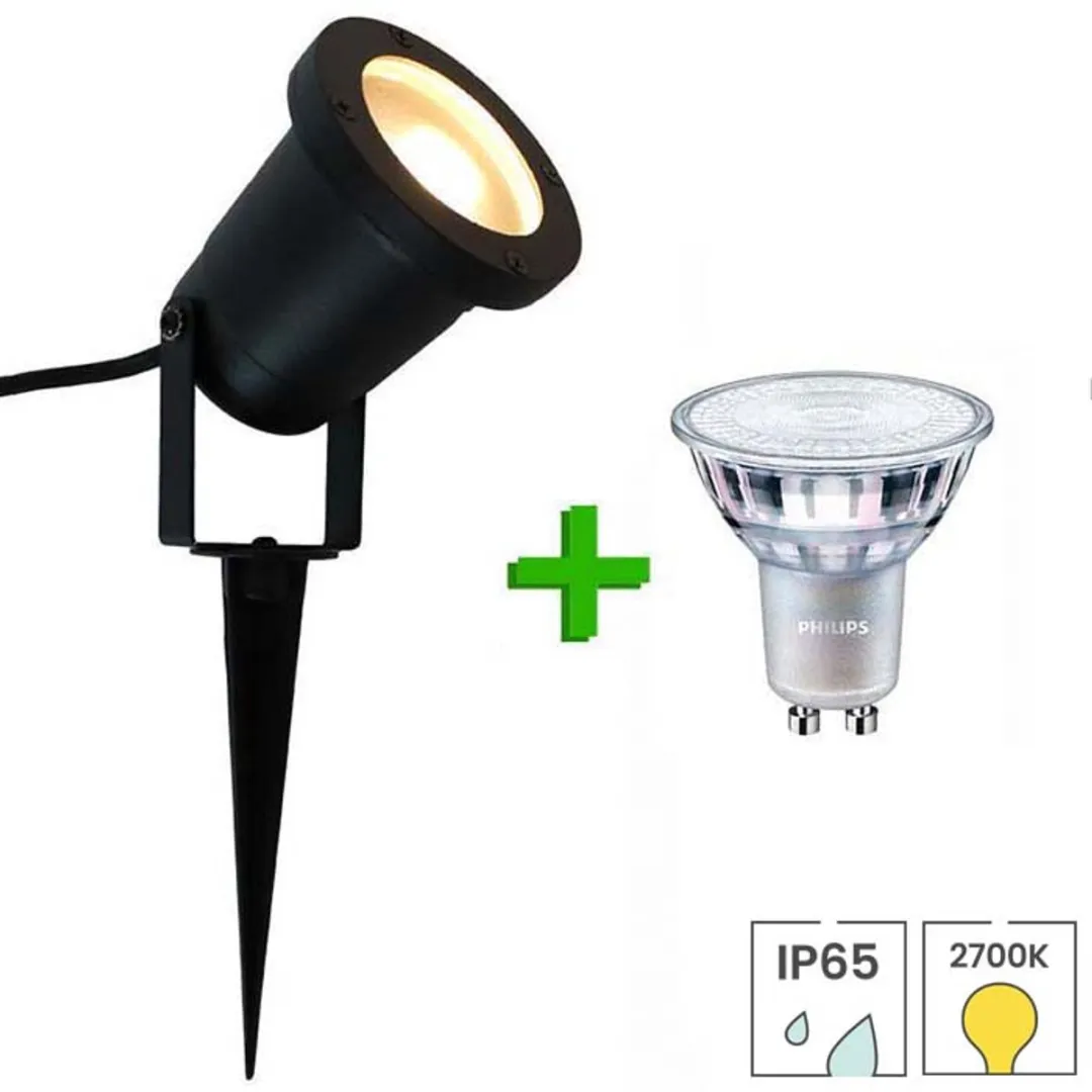 Lybardo Grondspot Buiten Tuinspot Philips GU10 4.6W - Zwart - afbeelding 6 van 6