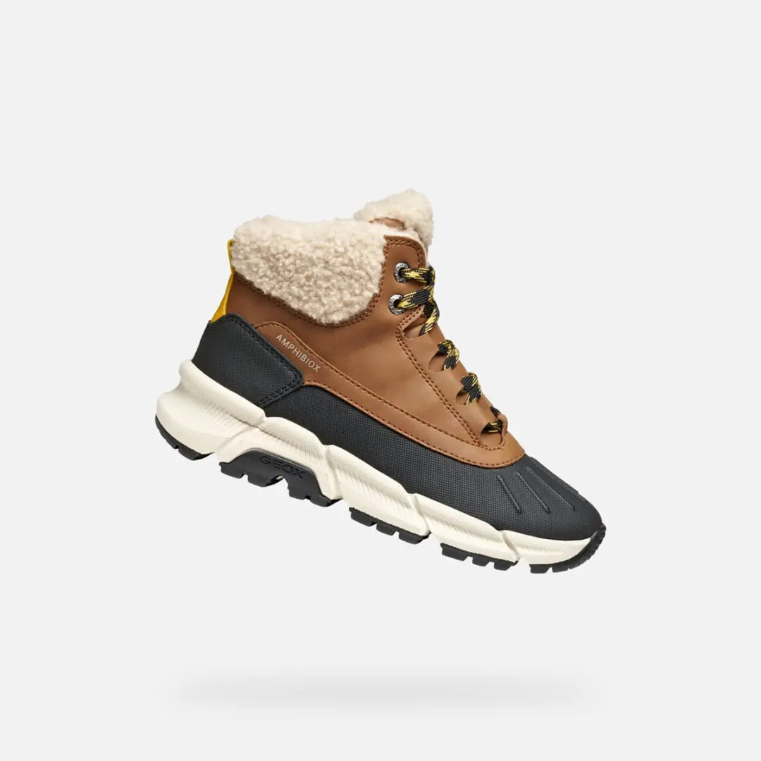 GEOX FLEXYPER PLUS ABX TIENERS - BRUIN/GEEL - Maat 33