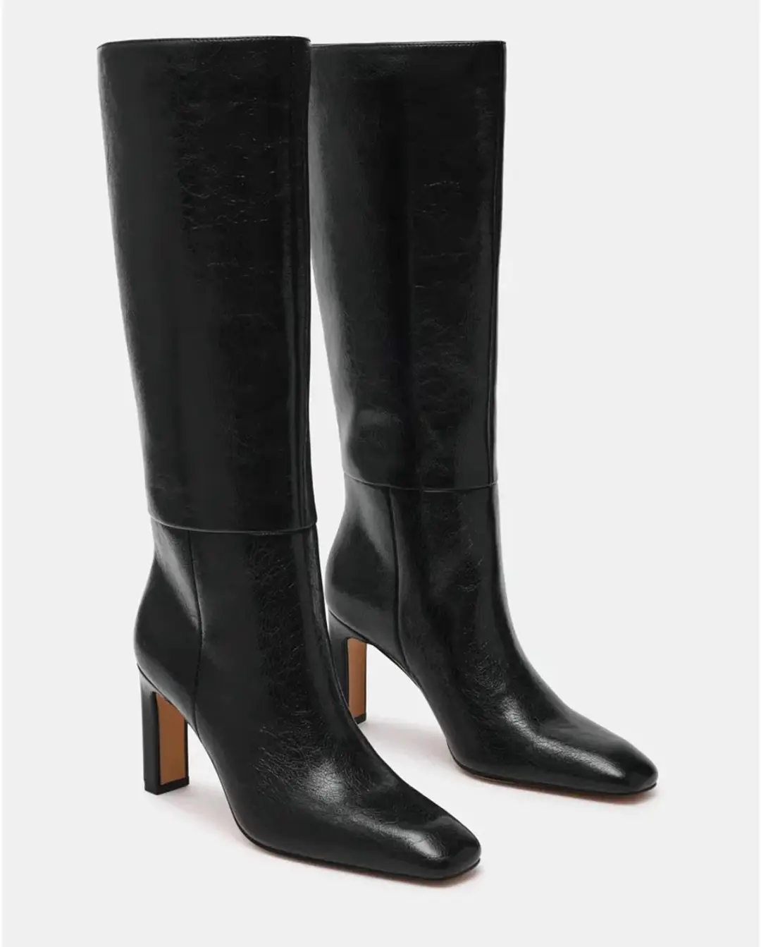 Steve Madden Max In Dameslaarzen - Black Crinkle Patent - afbeelding 4 van 6