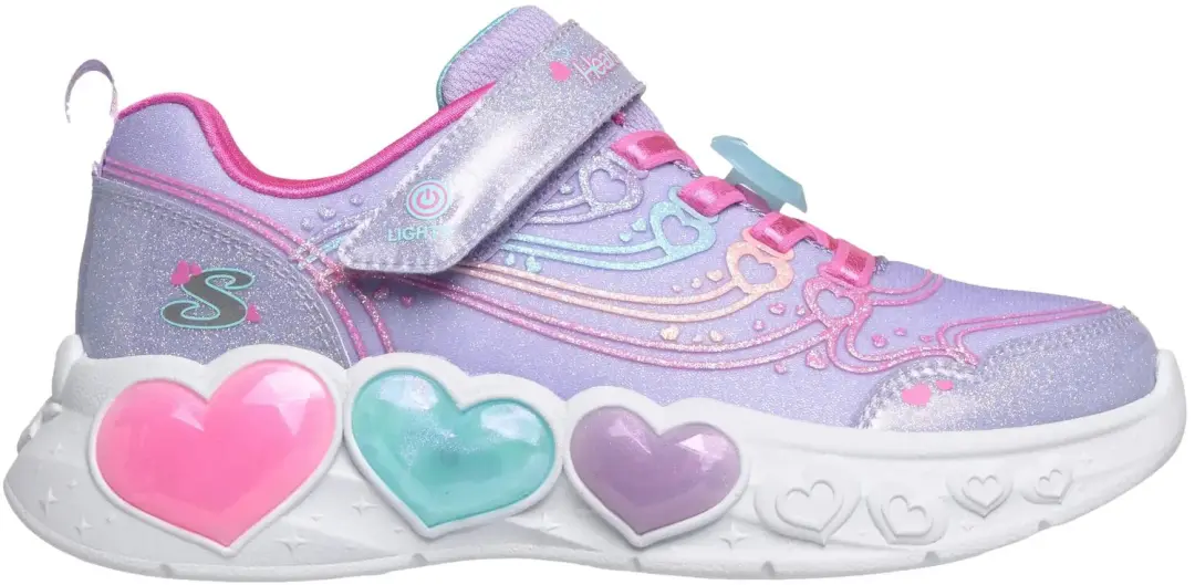 Skechers Enchanted Heart Lights Kinderschoenen - Zwart/Multi - afbeelding 5 van 6