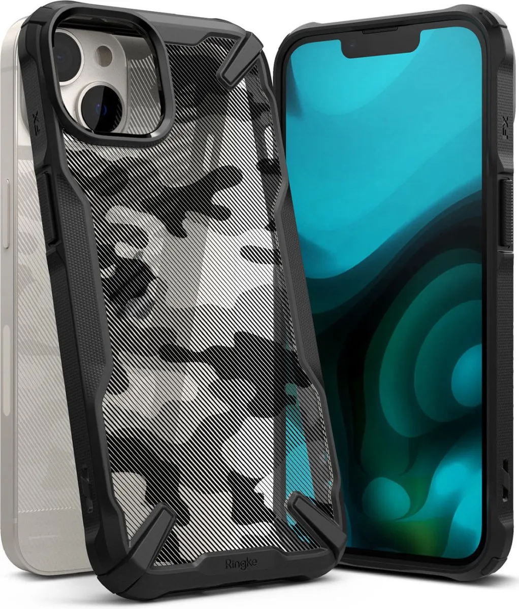 Ringke Fusion X Hoesje iPhone 14 Plus - Camo Zwart