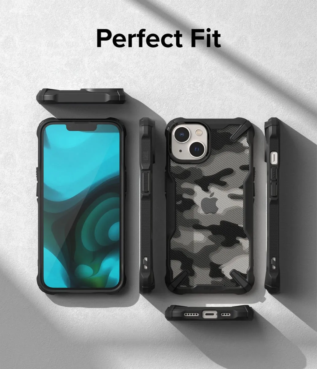 Ringke Fusion X Hoesje iPhone 14 Plus - Camo Zwart - afbeelding 6 van 6