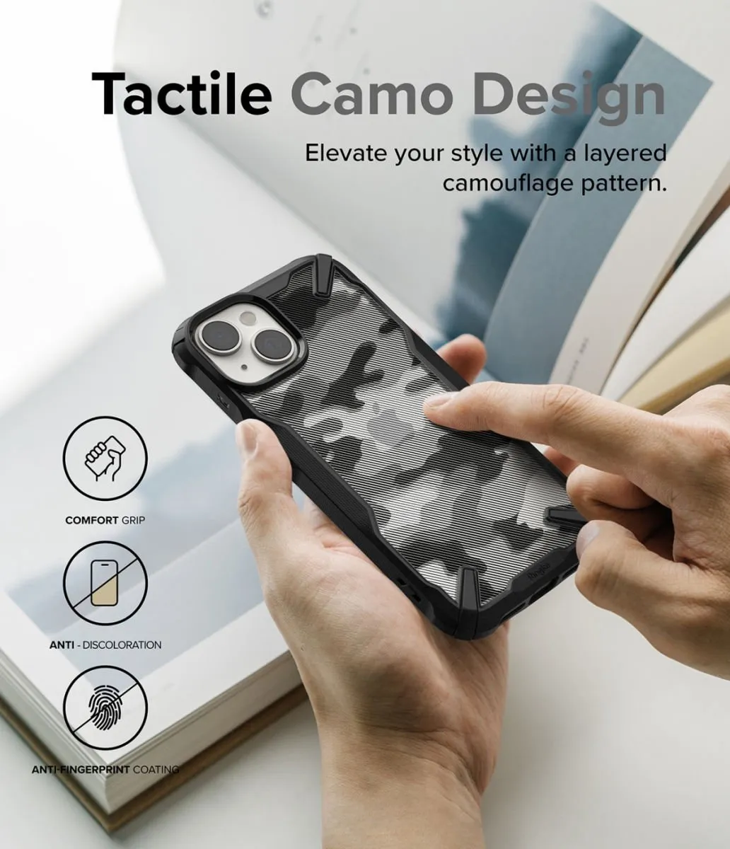 Ringke Fusion X Hoesje iPhone 14 Plus - Camo Zwart