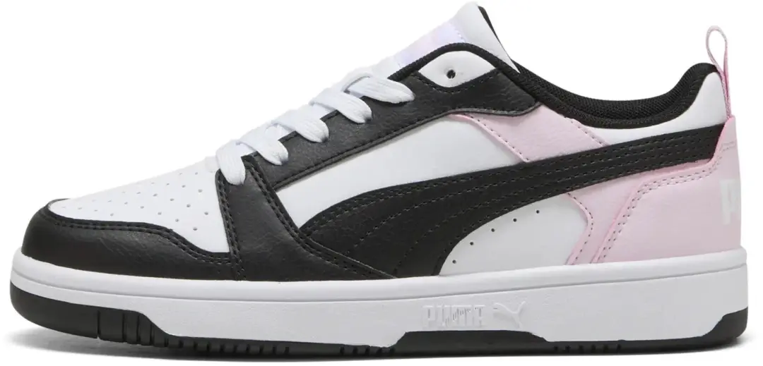 PUMA Rebound V6 Lo Kindertrainers - Wit/Puma Zwart/Pearl Pink - afbeelding 6 van 6