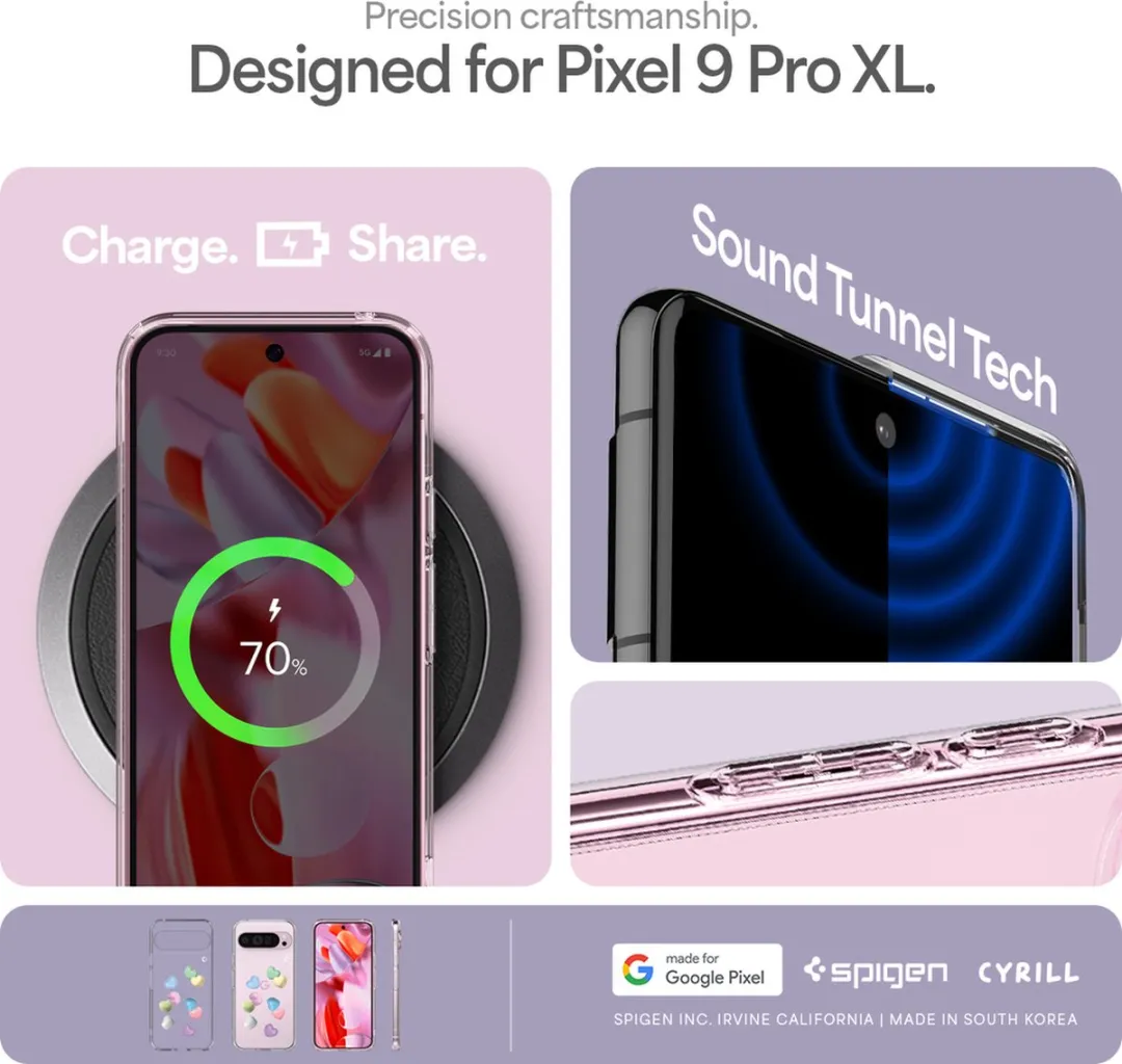 Spigen Ultra Hybrid ACS07894 Hoesje - Google Pixel 9 Pro XL - Roze Print