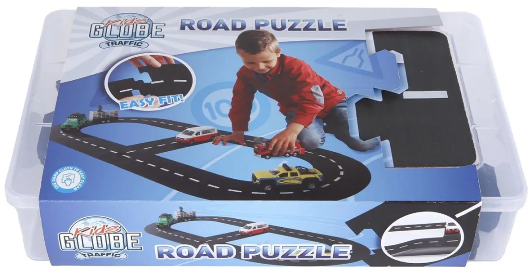 Kids Globe Autobaan Wegdelen 18-delig - Multi kleuren