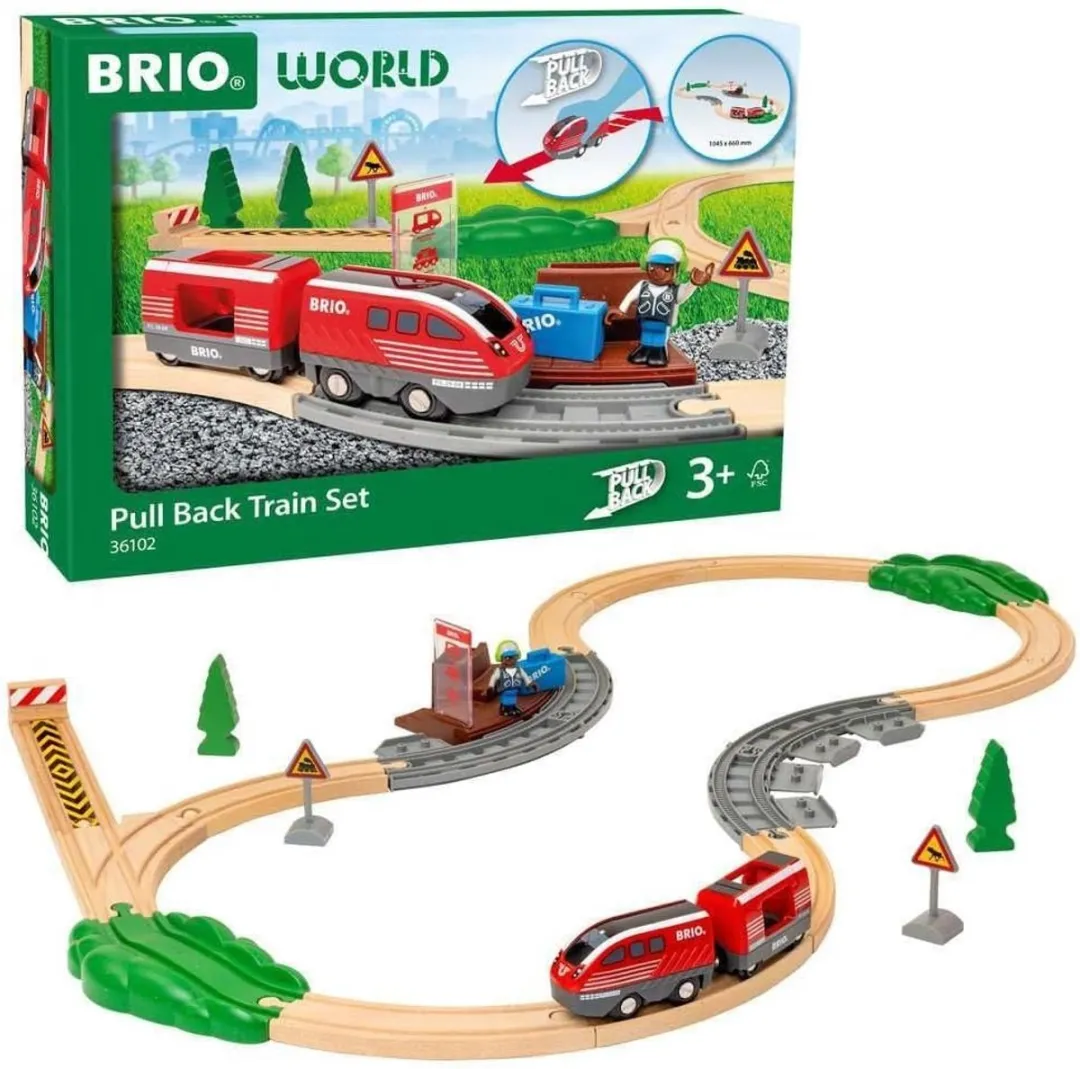 BRIO Pull Back Treinset 36102 - Rood