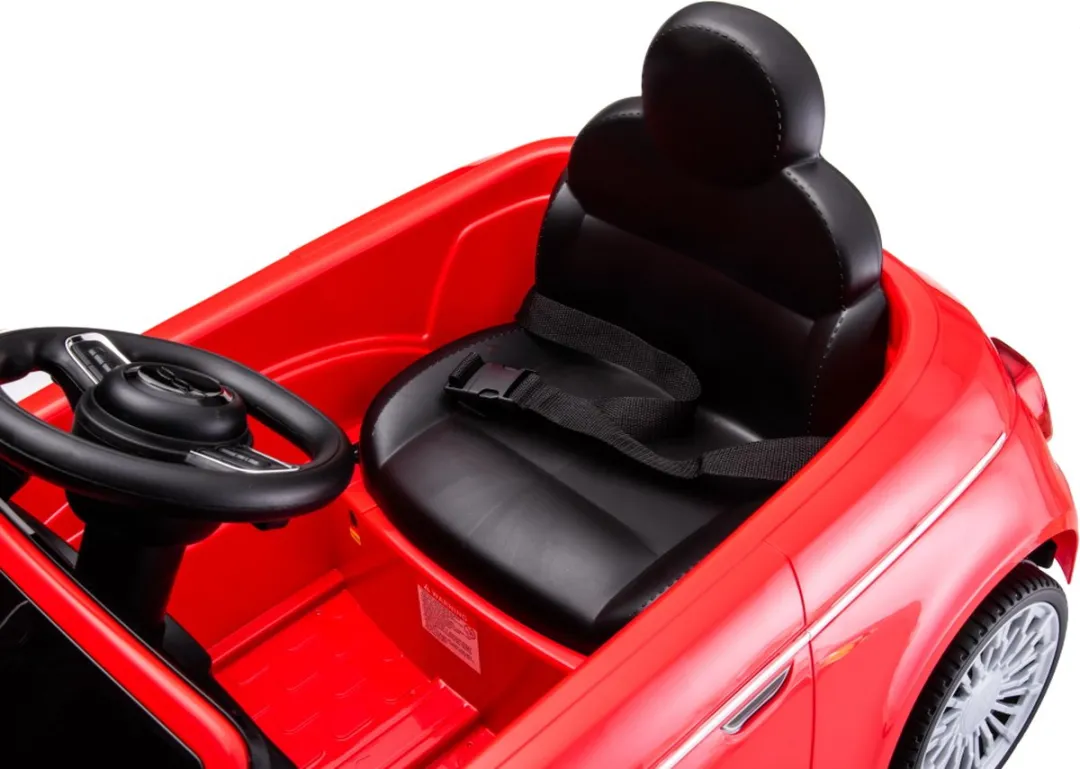 Eco Toys Elektrische Fiat 500 Kinderauto Wit - 3,2 km/u