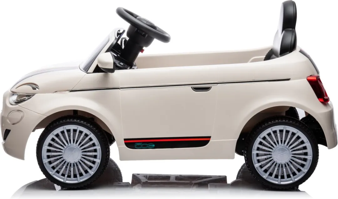 Eco Toys Elektrische Fiat 500 Kinderauto Wit - 3,2 km/u
