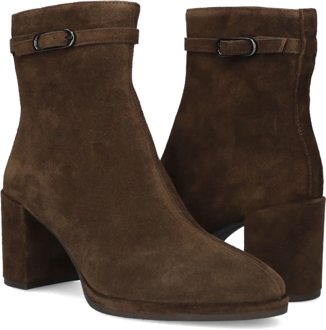 Unisa Larisa Enkellaarsjes - Enkelboots met rits - Dames - Bruin - Maat 39
