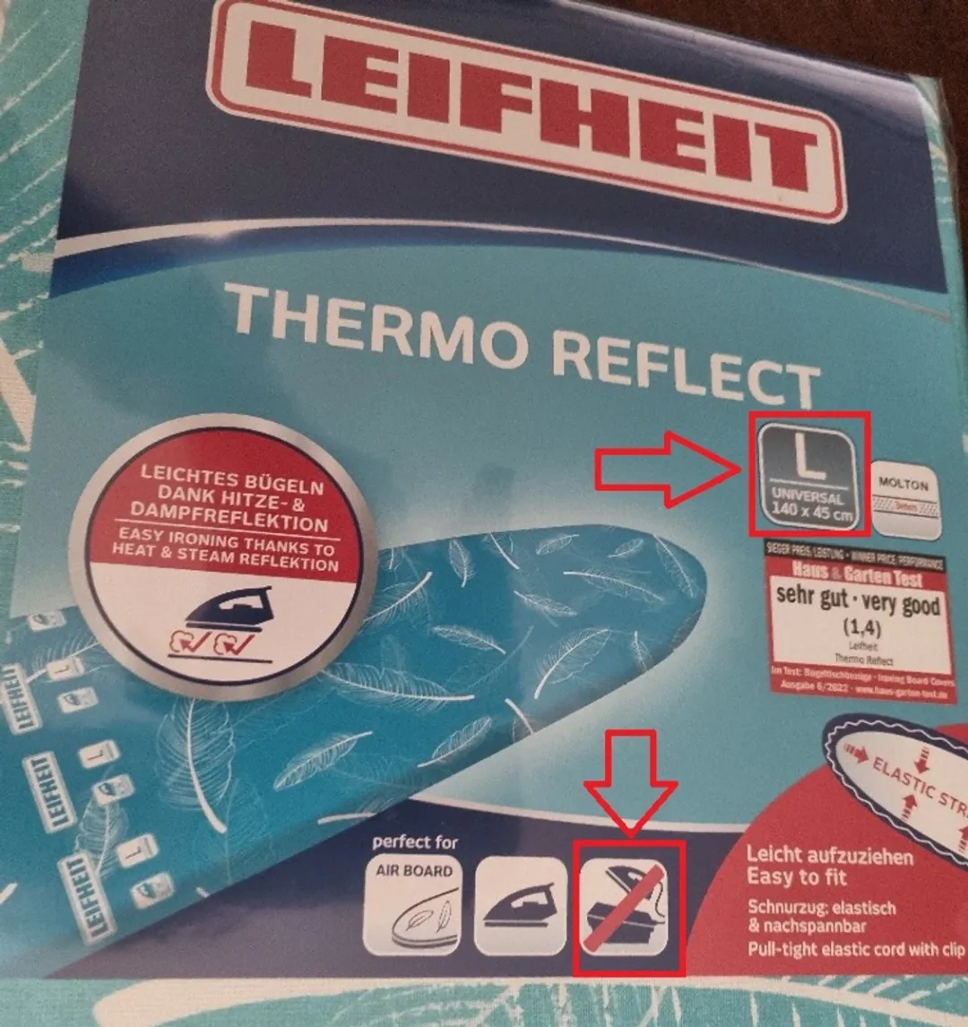 Leifheit 71608 Strijkplankovertrek Thermo Reflect XL 140x45cm - Groen-blauw