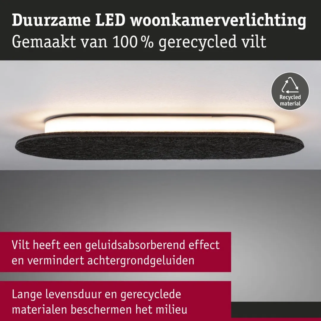 Paulmann Tulga LED Wandlamp 900lm 17W - Antraciet
