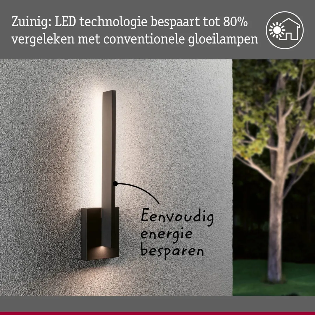 Paulmann Levka LED Wandarmatuur Buiten 13,5W 3000K - Antraciet