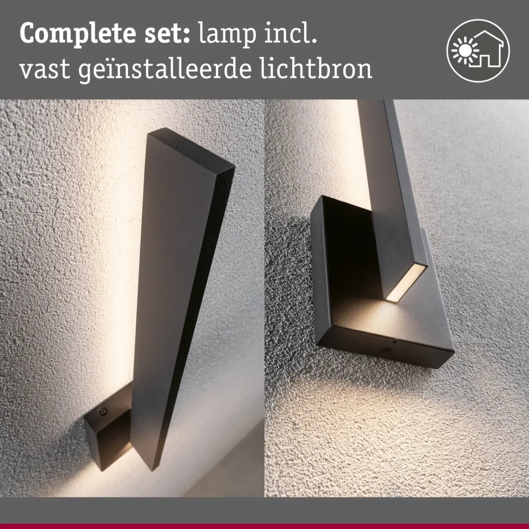 Paulmann Levka LED Wandarmatuur Buiten 13,5W 3000K - Antraciet