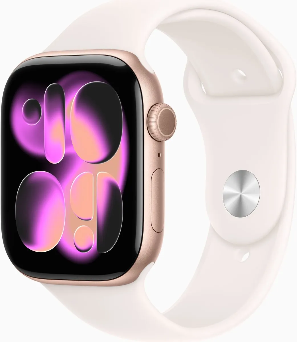 Apple Watch S11 Cellular 46mm Roségoud Aluminium - Roze Band