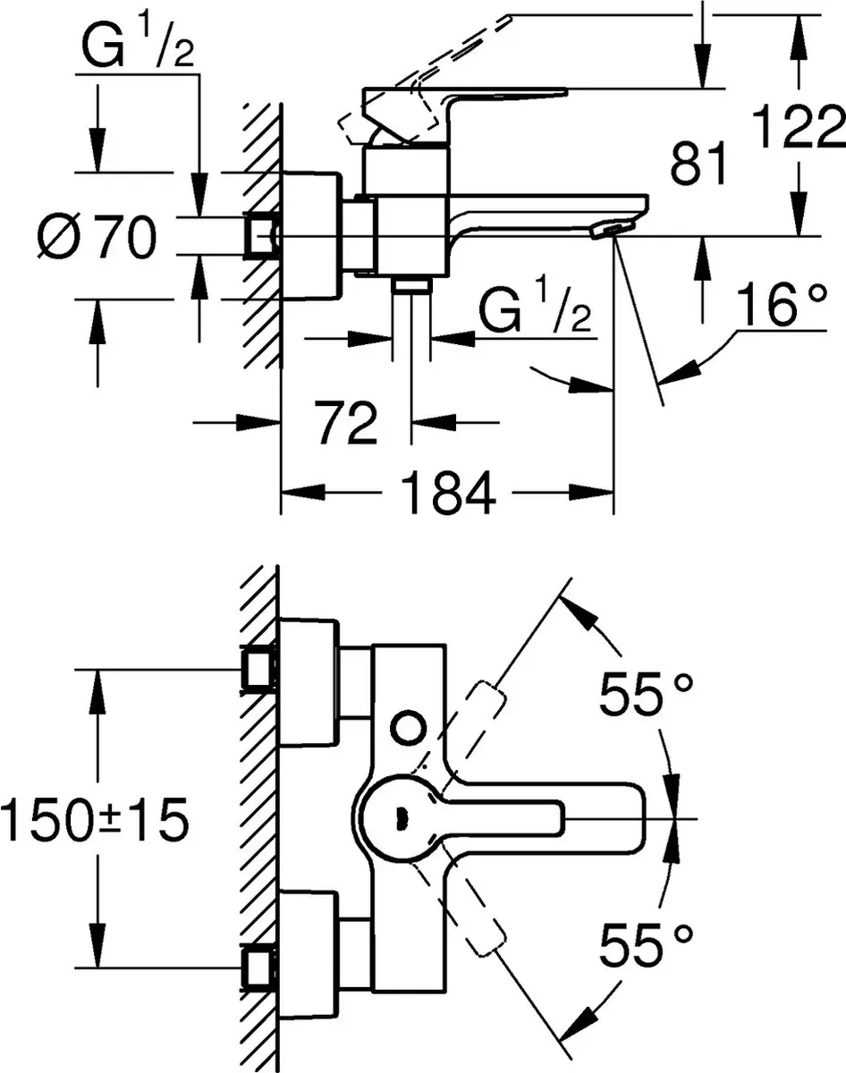 GROHE Lineare 33849001 Badmengkraan - Chroom - afbeelding 3 van 3
