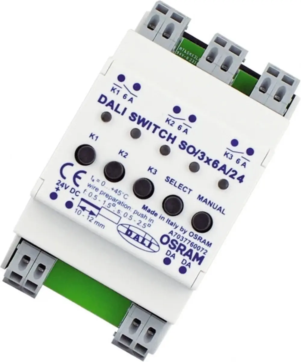 Ledvance DALI SWITCH SO, 24V DC, 3 relais, potentiaalvrij, 4008321533364