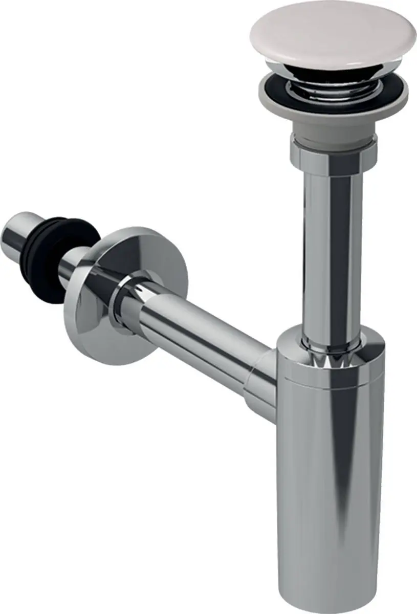 Geberit Wastafelsiphon Plugdeksel One: D=32Mm G=1 1/4" Wit/Gl-Chr.