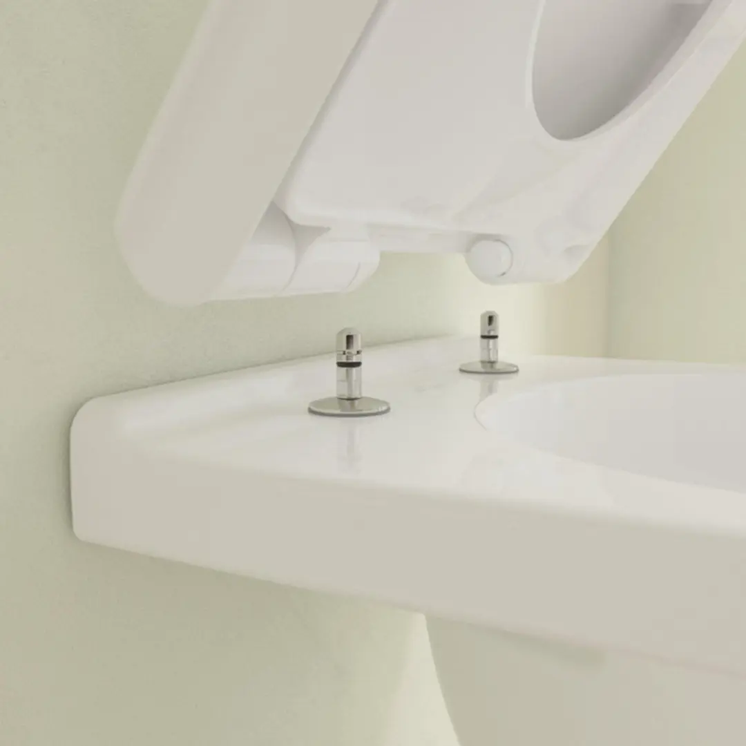 Villeroy & Boch ViCare Diepspoelcloset - zonder spoelrand - staand - glans wit Alpin (wit) - afbeelding 4 van 6