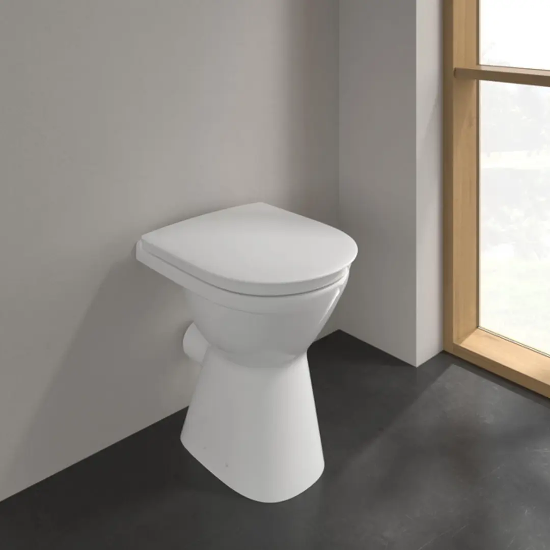 Villeroy & Boch ViCare Diepspoelcloset - zonder spoelrand - staand - glans wit Alpin (wit) - afbeelding 2 van 6