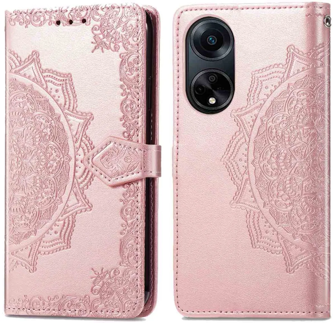 imoshion Hoesje Oppo A98 Mandala Bookcase Rosé Goud
