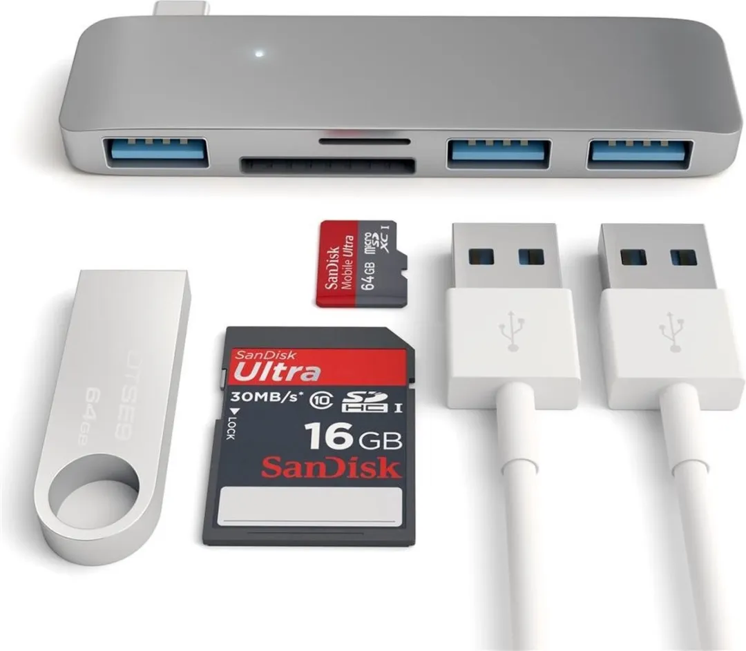 Satechi SAT05405 Type-C USB Hub - 3x USB 3.0 - Space Grey