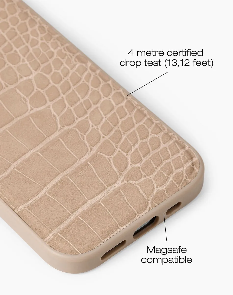 iDeal of Sweden iPhone Case MagSafe Warm Beige Croco