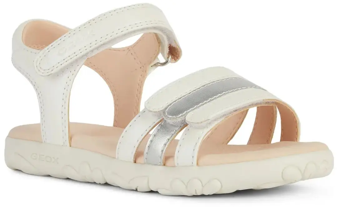 Geox Haiti Meisjes Sandalen - Wit/Zilver - afbeelding 2 van 2