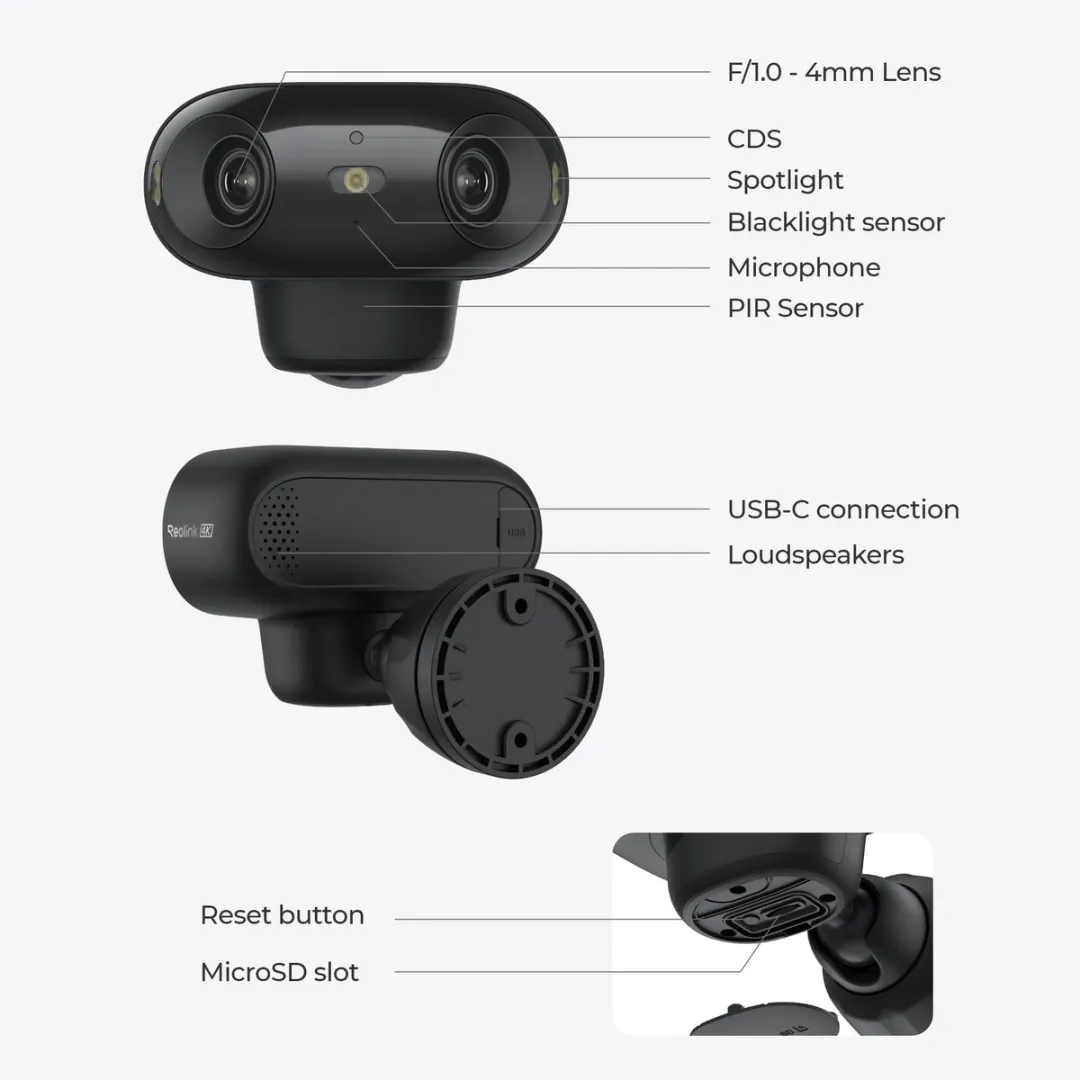 Reolink Argus 4 Pro-B Beveiligingscamera 4K - Zwart