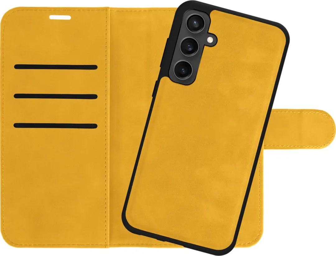 Just in Case Bookcase Hoesje Samsung Galaxy A15 - Geel - 2-in-1 Magnetisch