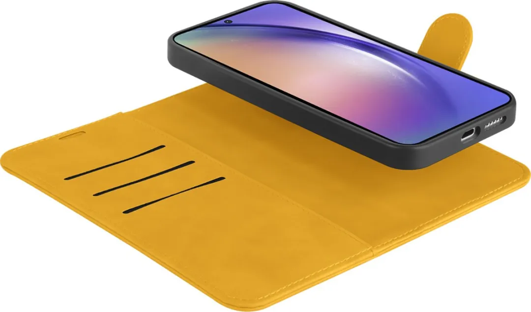 Just in Case Bookcase Hoesje Samsung Galaxy A15 - Geel - 2-in-1 Magnetisch