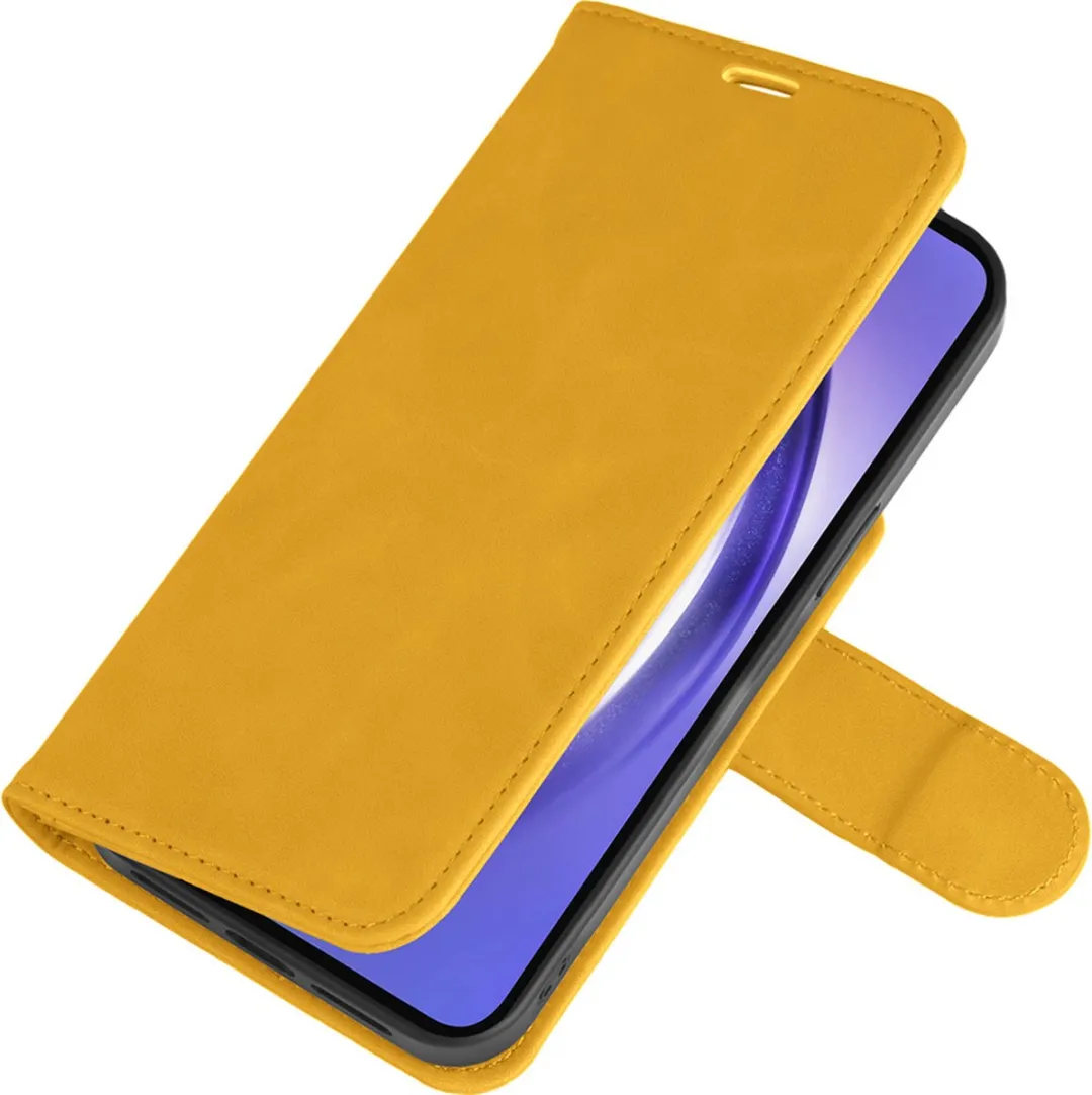 Just in Case Bookcase Hoesje Samsung Galaxy A15 - Geel - 2-in-1 Magnetisch