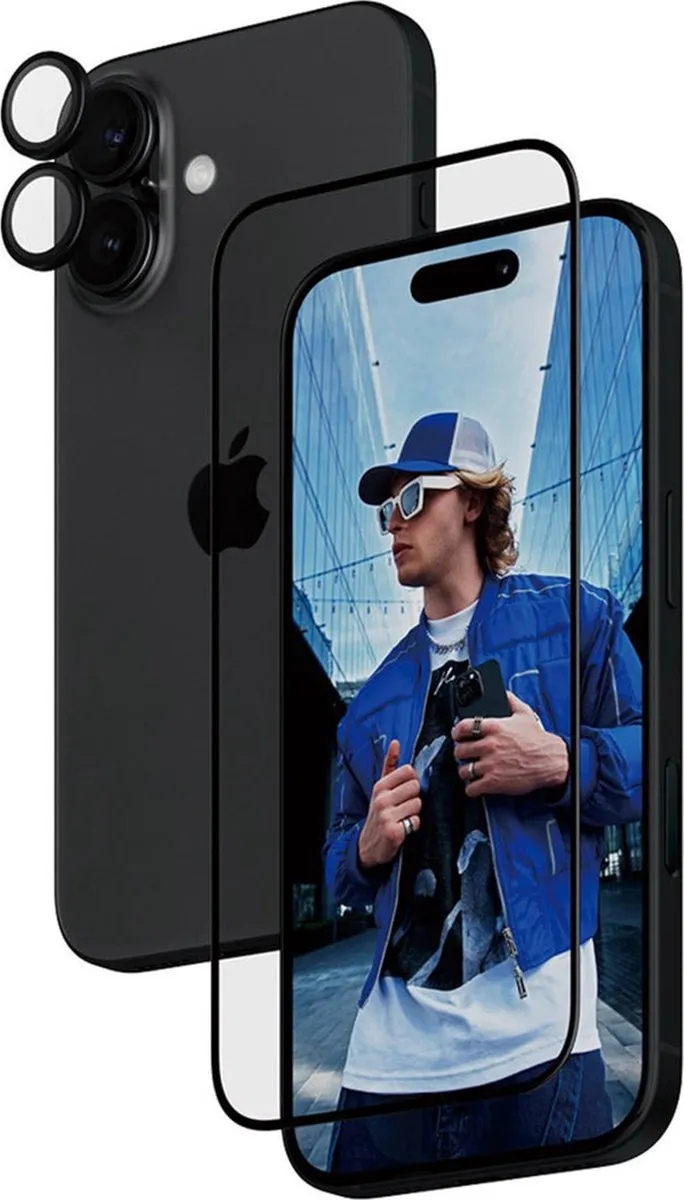 PanzerGlass iPhone 16 2-in-1 Screenprotector - Antibacterieel - 2 Stuks