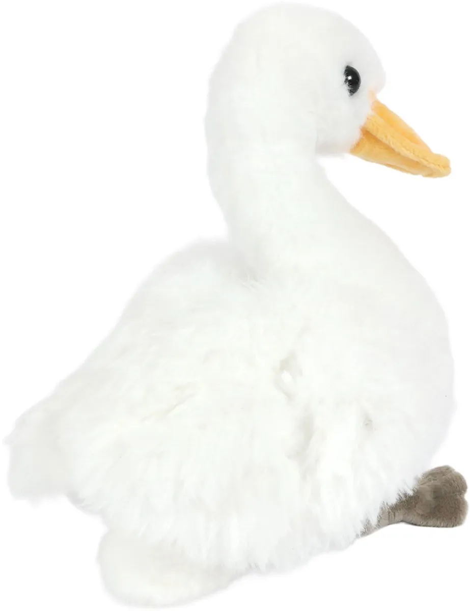 PIA Soft Toys Pluche Knuffeldier Eend Zittend 27cm - Wit/Geel