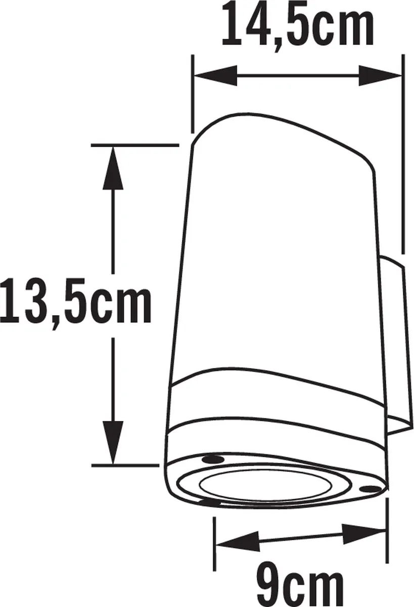 Konstsmide Modena Wandspot Triade GU10 - 16cm - RVS - Buiten