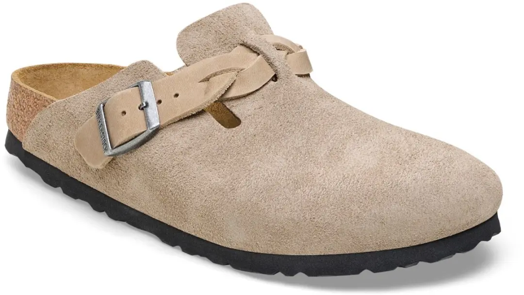 Birkenstock Boston Braided Suede Sandalen