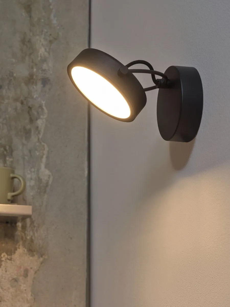 Osram Decor Puck Wall LED Wandlamp 11W - 370lm - Zwart