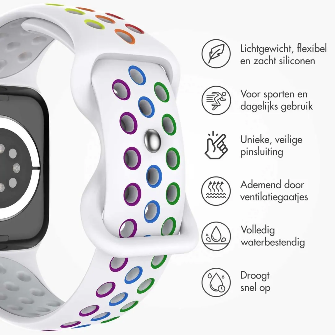 Imoshion Siliconen Sportband Apple Watch 38-42mm - White Rainbow