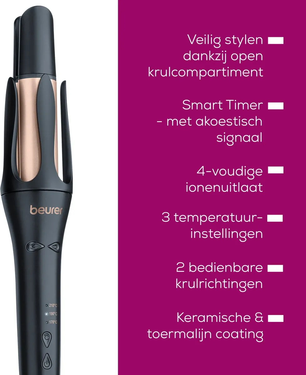 Beurer HT 75 Automatische Krultang - 3 Temperaturen - Keramisch/Turmalijn - Zwart