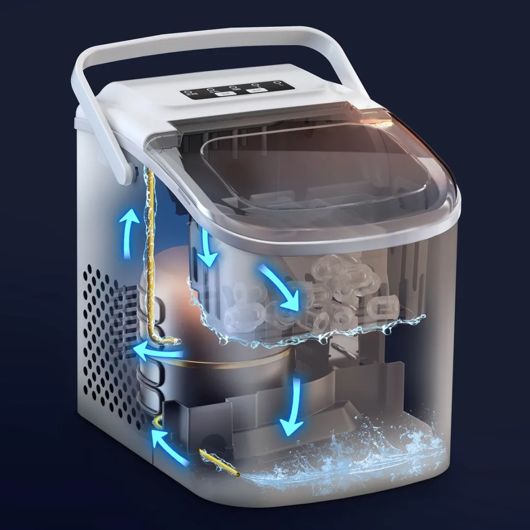 Bardi Deluxe IJsblokjesmachine 1.2L - 3 Thermosbekers Wit - afbeelding 6 van 6