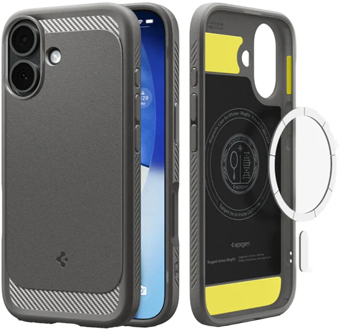 Spigen Rugged Armor MagSafe iPhone 17 Backcover - Grijs
