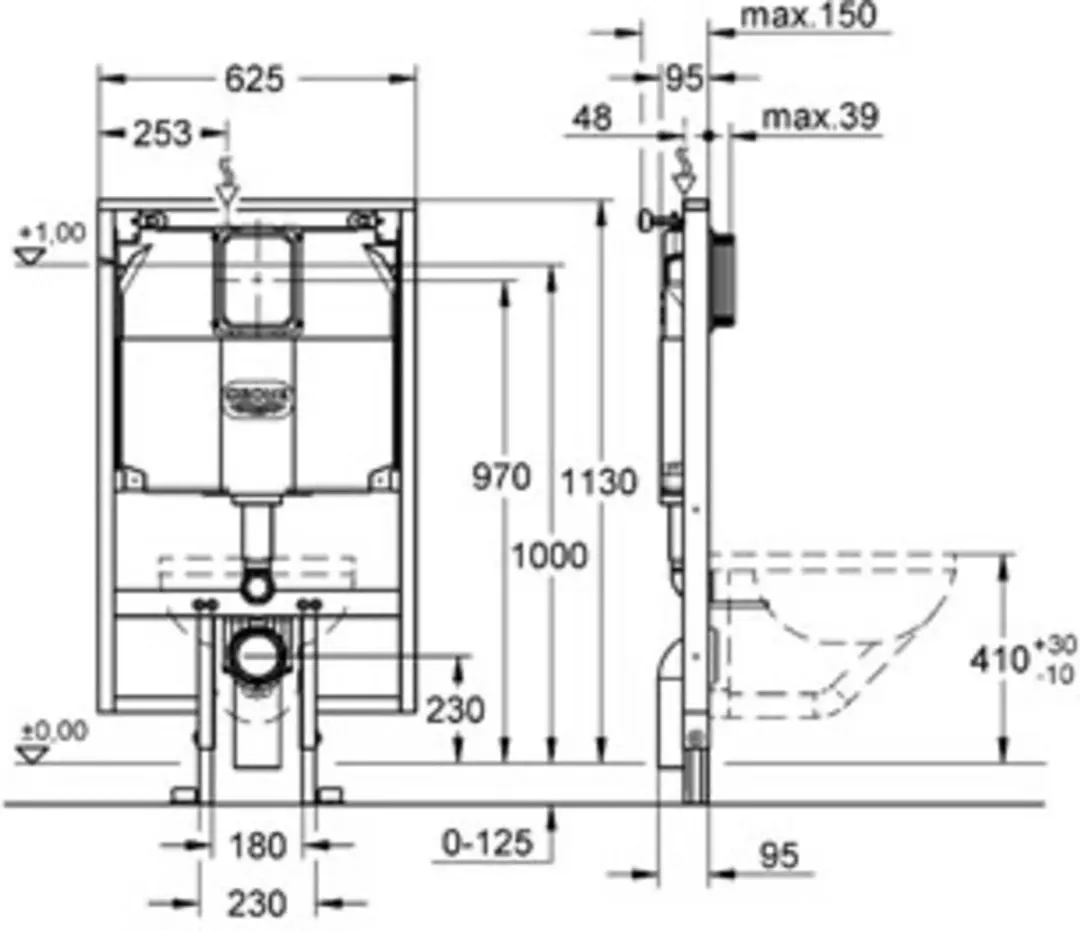 GROHE Rapid SL 38994000 WC-element - 80mm breed - afbeelding 5 van 6