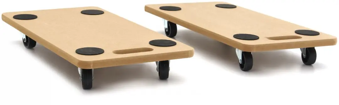 HBM transportdolly 200 kg set van 2, 4 zwenkwielen, 58 x 29,5 x 8 cm