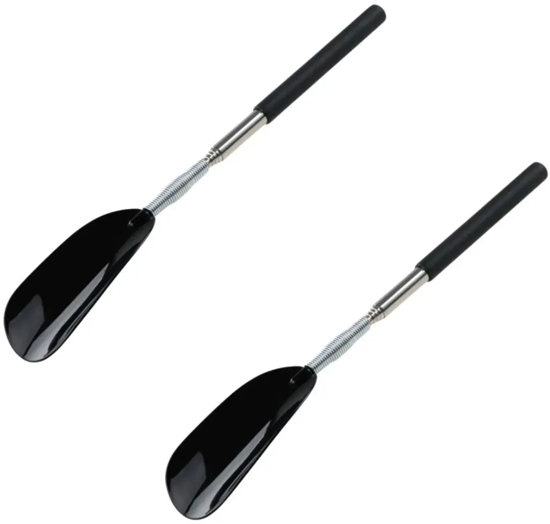 Set van 2 telescopische schoenlepels 26,5 tot 66,4 cm grijs of zwart Fackelmann