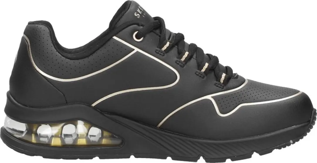 Skechers Uno 2 - Golden Trim Dames Sneakers - Zwart - Maat  37