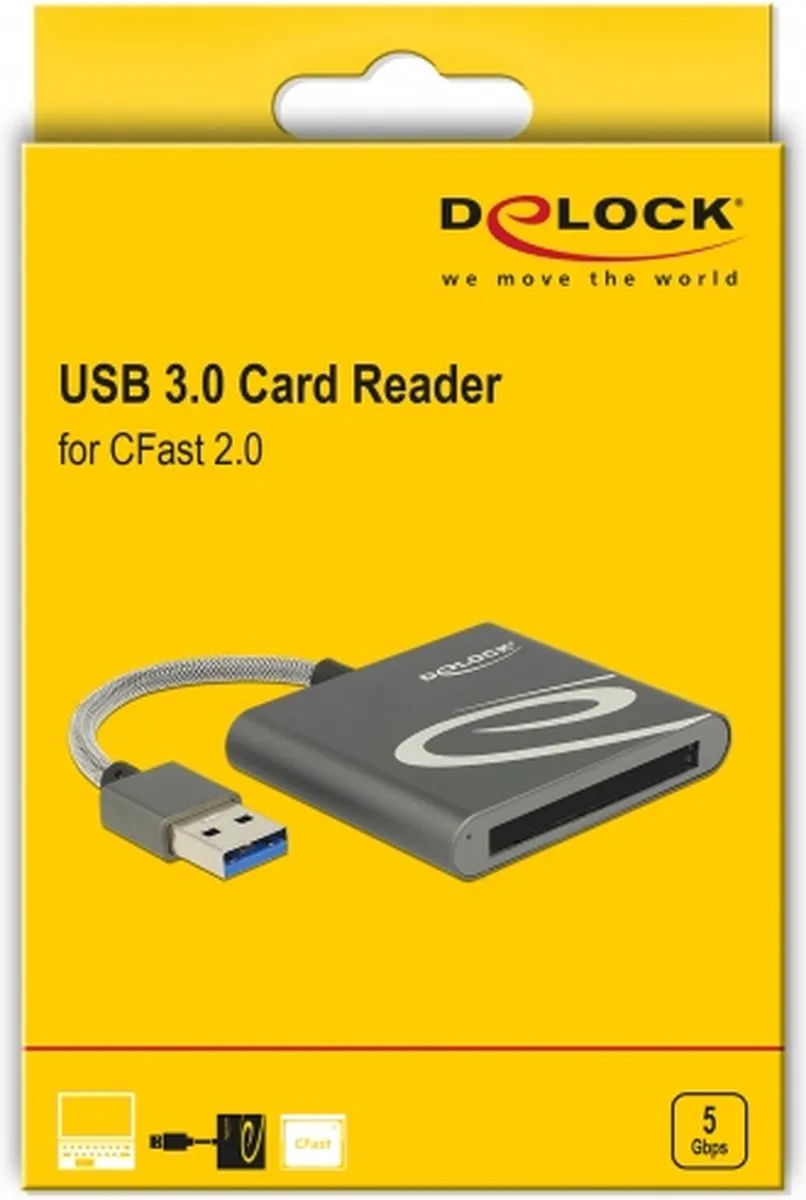 Delock 91525 USB Cardreader CFast - Grijs - afbeelding 2 van 5