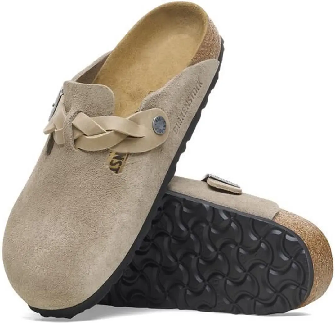 Birkenstock Boston Braided Suede Leather - Taupe Narrow - 37 - afbeelding 4 van 4