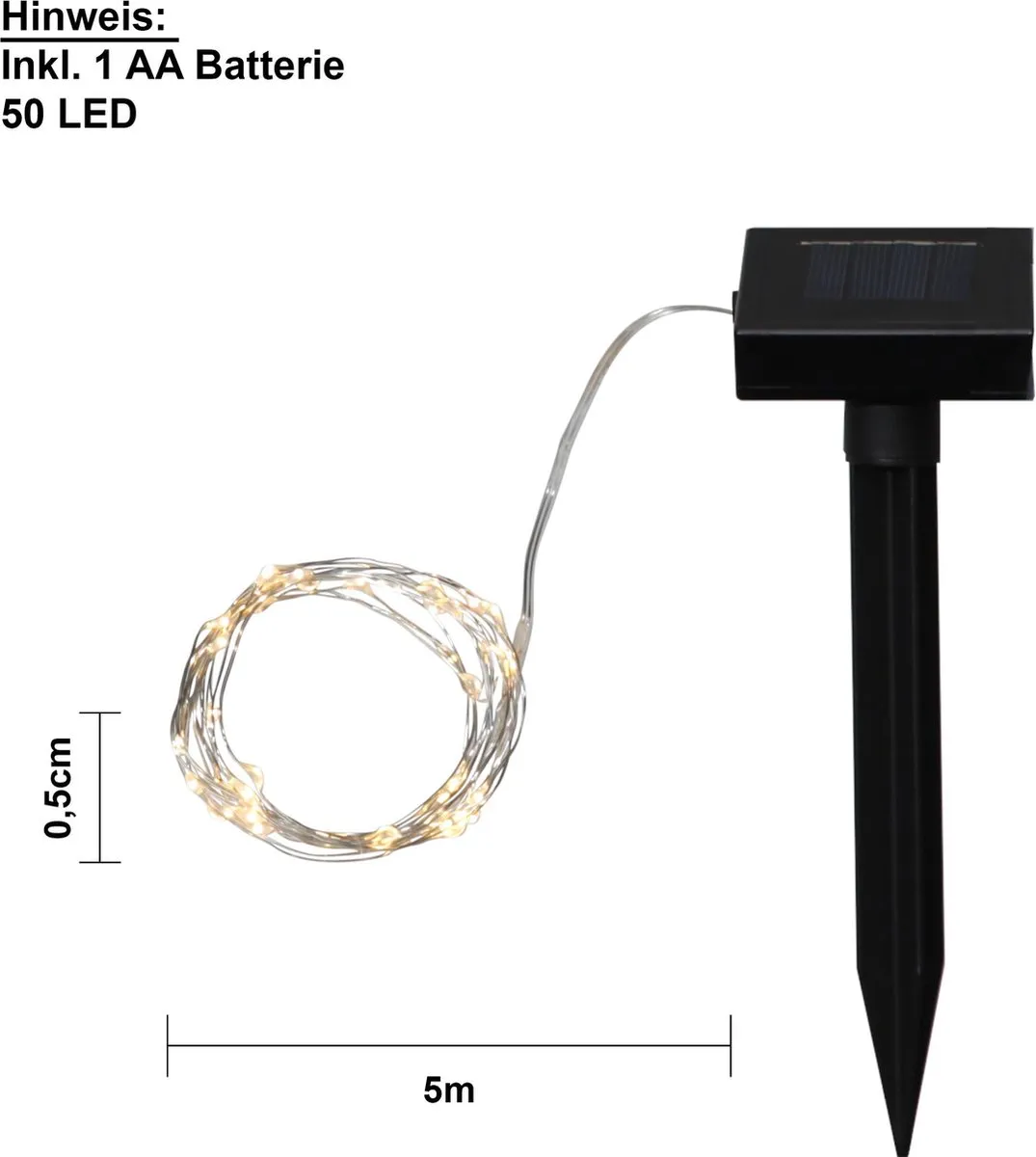 Star Trading Solar LED-lichtketting Dew Drop warm wit - 50 LED - afbeelding 4 van 6